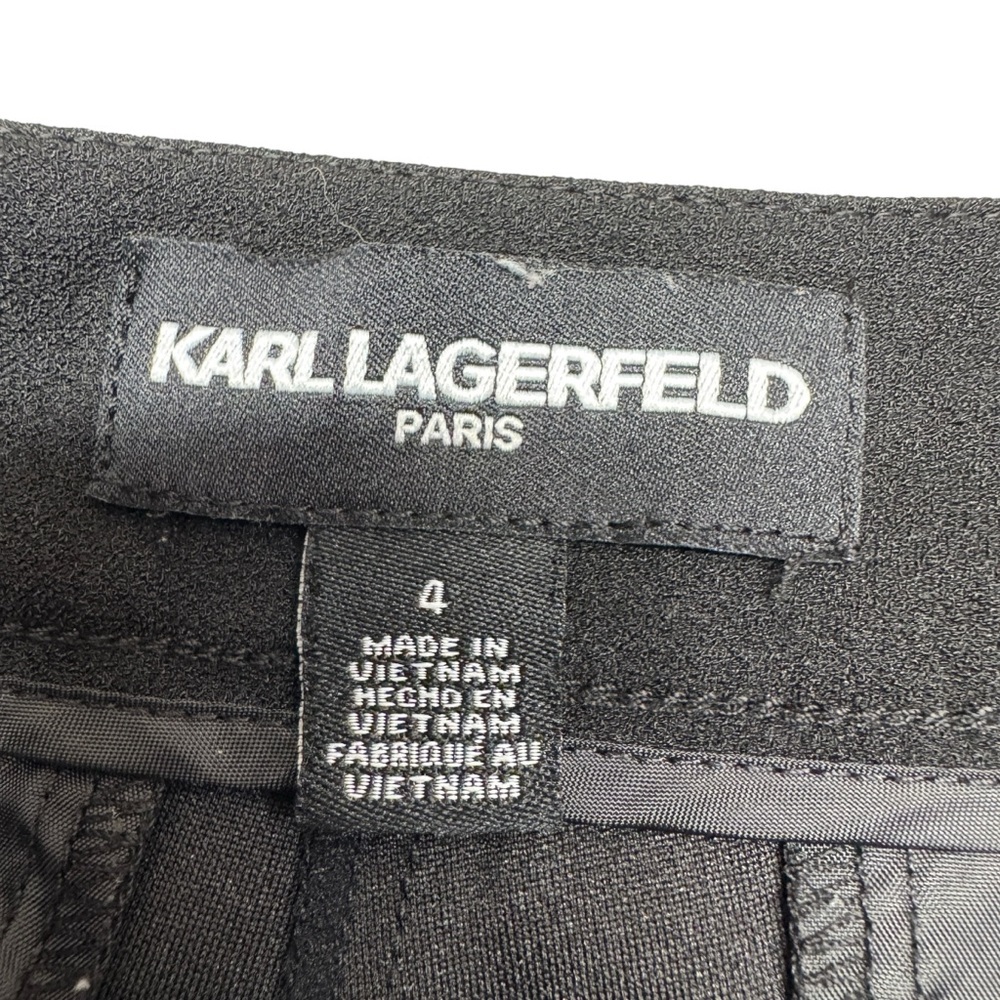 Karl Lagerfeld Ankle Pant faux leather trim angled zipper pockets womens 4 - Picture 8 of 14